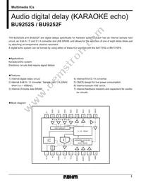 BU9252F-E2 Datasheet Cover