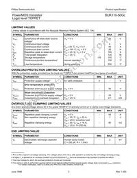 BUK110-50GL Datasheet Page 2