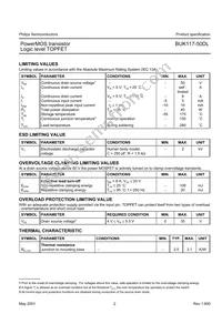 BUK117-50DL Datasheet Page 2