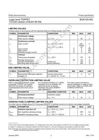 BUK125-50L Datasheet Page 2