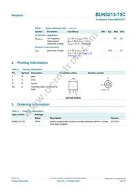 BUK6215-75C Datasheet Page 2