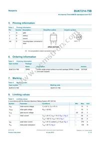 BUK7214-75B Datasheet Page 2