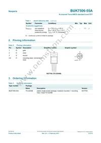 BUK7506-55A Datasheet Page 2