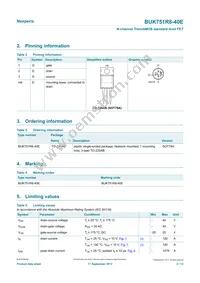 BUK751R8-40E Datasheet Page 2