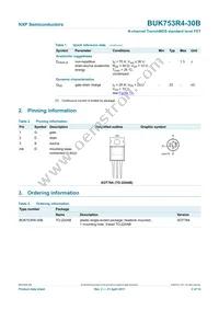 BUK753R4-30B Datasheet Page 2