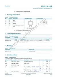 BUK7610-100B Datasheet Page 2