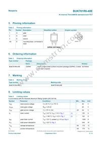 BUK761R6-40E Datasheet Page 2