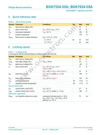 BUK7624-55A Datasheet Page 3