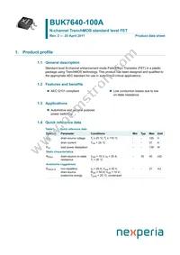 BUK7640-100A Datasheet Cover