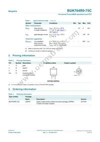 BUK764R0-75C Datasheet Page 2
