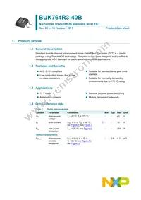 BUK764R3-40B Datasheet Page 2