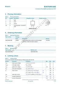 BUK764R4-60E Datasheet Page 2