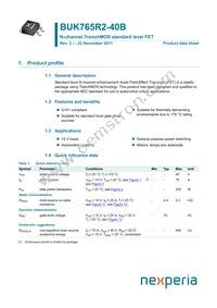 BUK765R2-40B Datasheet Cover