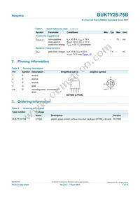 BUK7Y28-75B Datasheet Page 2