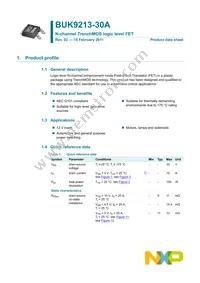 BUK9213-30A Datasheet Cover