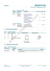 BUK9219-55A Datasheet Page 2