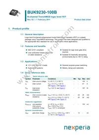 BUK9230-100B Datasheet Cover