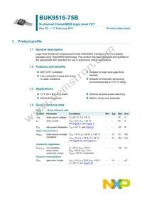 BUK9516-75B Datasheet Page 2