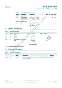 BUK9616-75B Datasheet Page 2