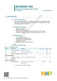 BUK962R1-40E Datasheet Page 2