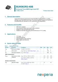 BUK963R2-40B Datasheet Cover