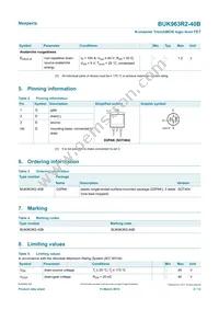 BUK963R2-40B Datasheet Page 2