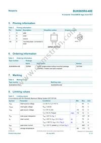BUK965R4-40E Datasheet Page 2