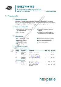 BUK9Y19-75B Datasheet Cover