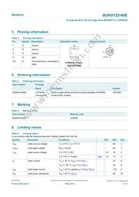 BUK9Y25-60E Datasheet Page 2