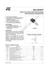 BUL1203EFP Datasheet Cover