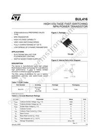 BUL416 Datasheet Cover