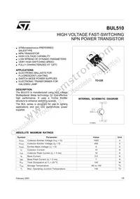 BUL510 Datasheet Cover