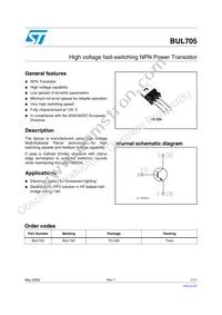 BUL705 Datasheet Cover