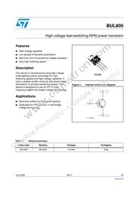 BUL805 Datasheet Cover