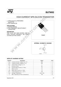 BUTW92 Datasheet Cover