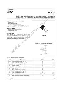 BUV26 Datasheet Cover