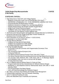C167CSL40MCABXUMA2 Datasheet Page 5