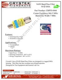 CBPFS-0866 Datasheet Cover