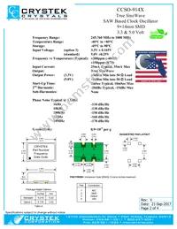 CCSO-914X-250.000 Datasheet Page 2