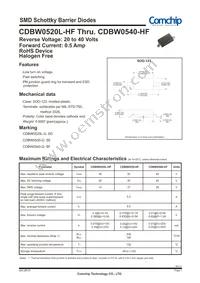 CDBW0520L-HF Datasheet Cover