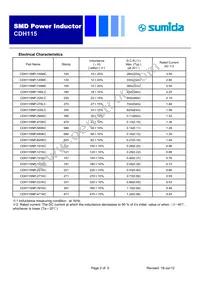 CDH115NP-820KC Datasheet Page 2