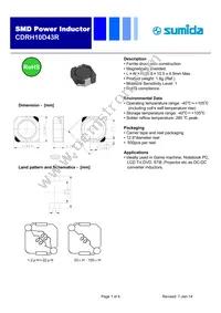 CDRH10D43RNP-150MC Datasheet Cover