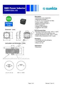 CDRH125L125NP-100MC Datasheet Cover