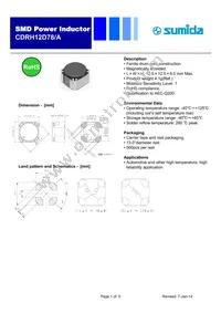 CDRH12D78/ANP-820MC Datasheet Cover
