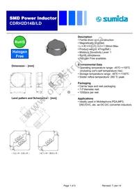 CDRH2D14B/LDNP-2R2NC Datasheet Cover