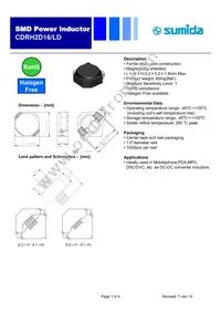 CDRH2D16LDNP-8R2NC Datasheet Cover