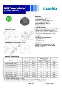 CDRH2D18B/HPNP-6R8NC Datasheet Cover