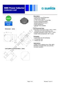 CDRH3D11HPNP-6R8NC Datasheet Cover