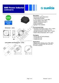CDRH3D16NP-470N Datasheet Cover