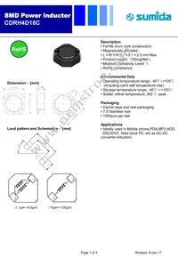 CDRH4D18CNP-4R7NC-H Datasheet Cover